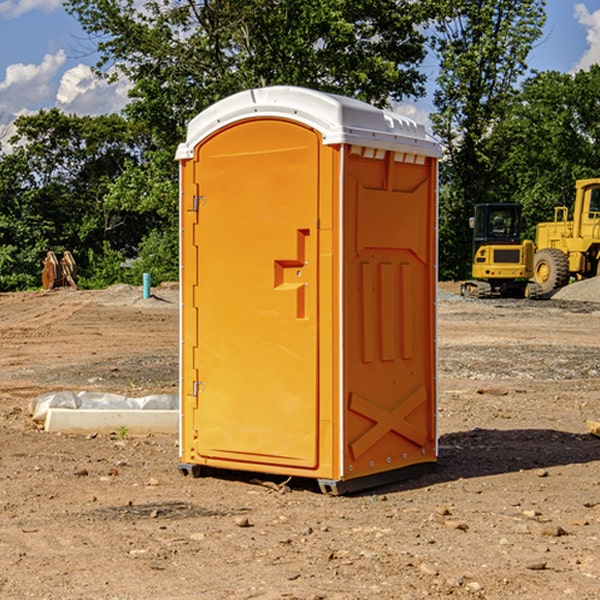 how often are the portable restrooms cleaned and serviced during a rental period in Rocky Mound